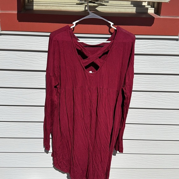 No Brand, Size XL, Maroon Tunic with Pockets - Picture 2 of 5